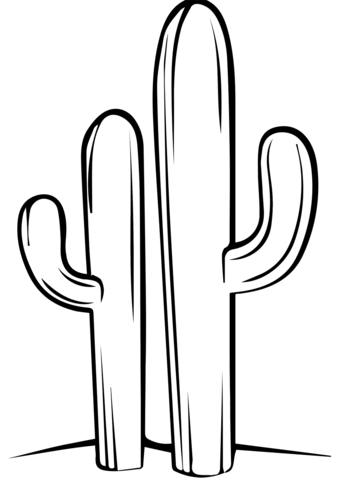 Saguaro Cactus Coloring Page